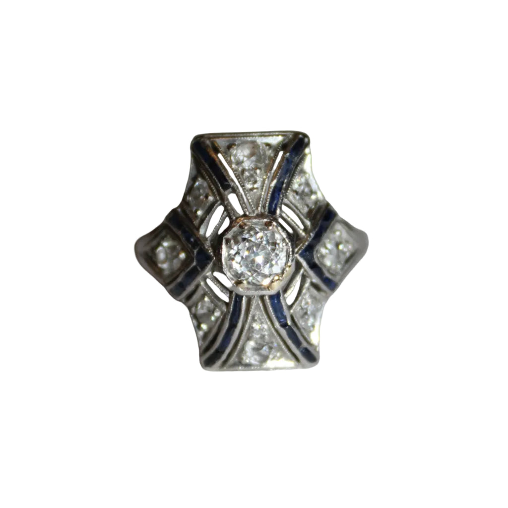 Art Deco Style Sapphire Ring