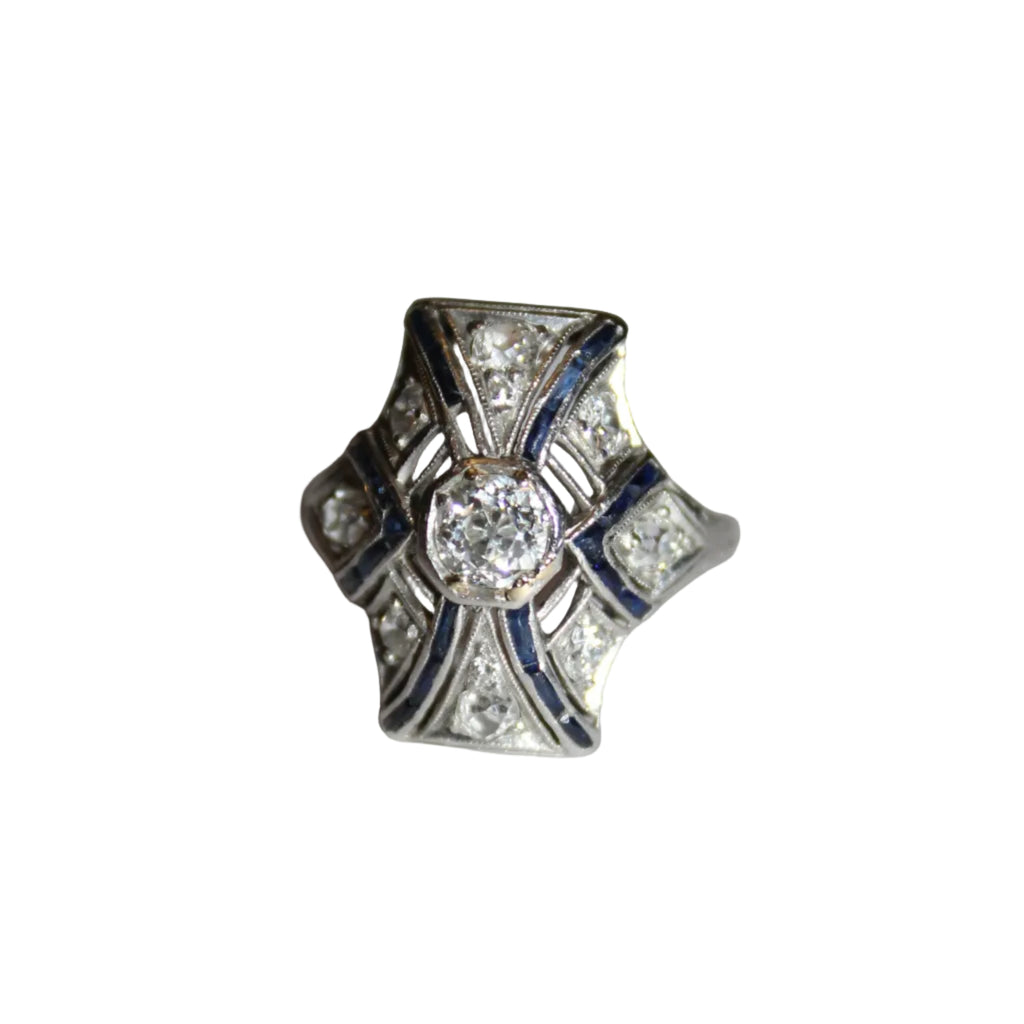 Art Deco Style Sapphire Ring