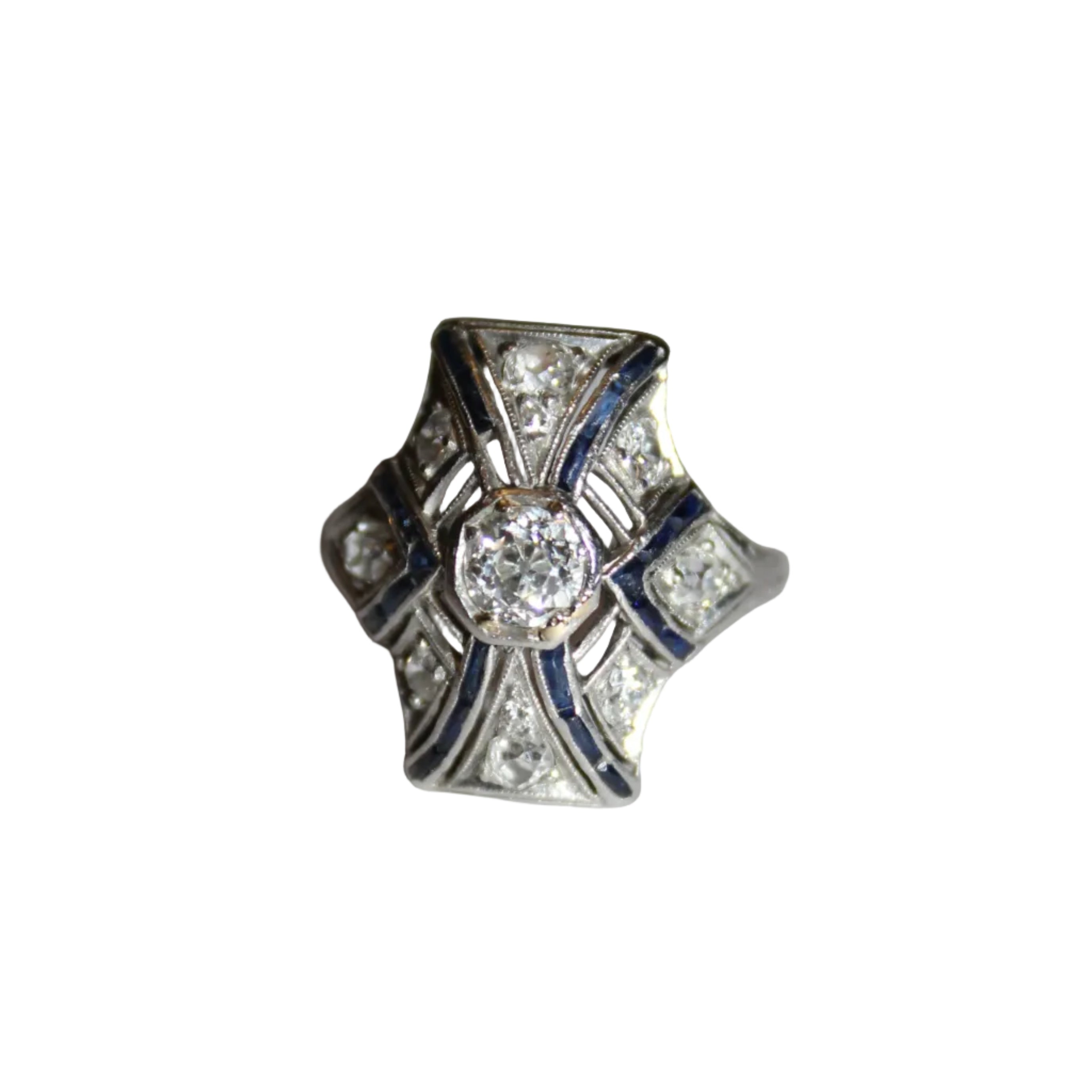 Art Deco Style Sapphire Ring