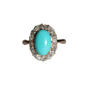 Turquoise and Rose Cut Diamond Ring