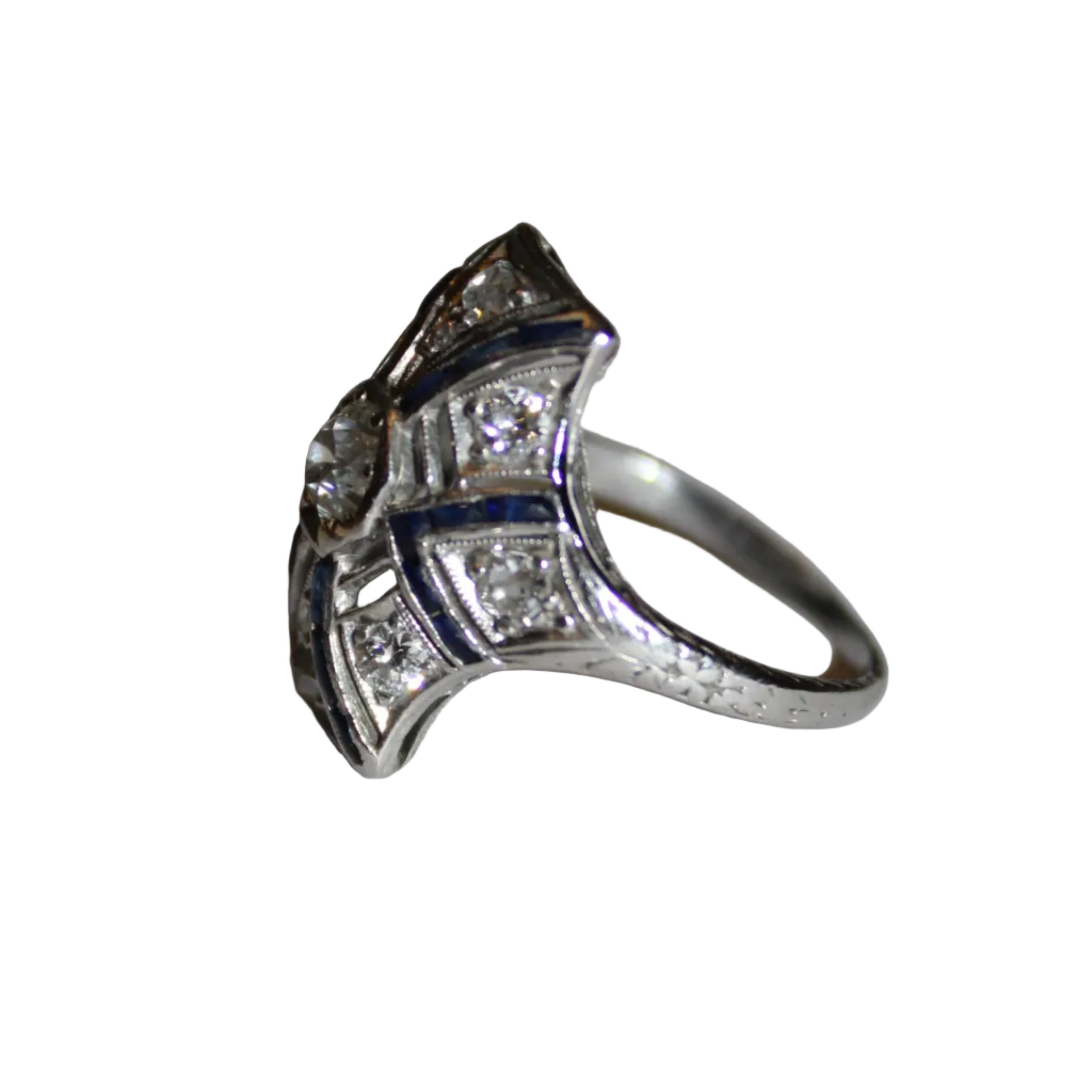 Art Deco Style Sapphire Ring