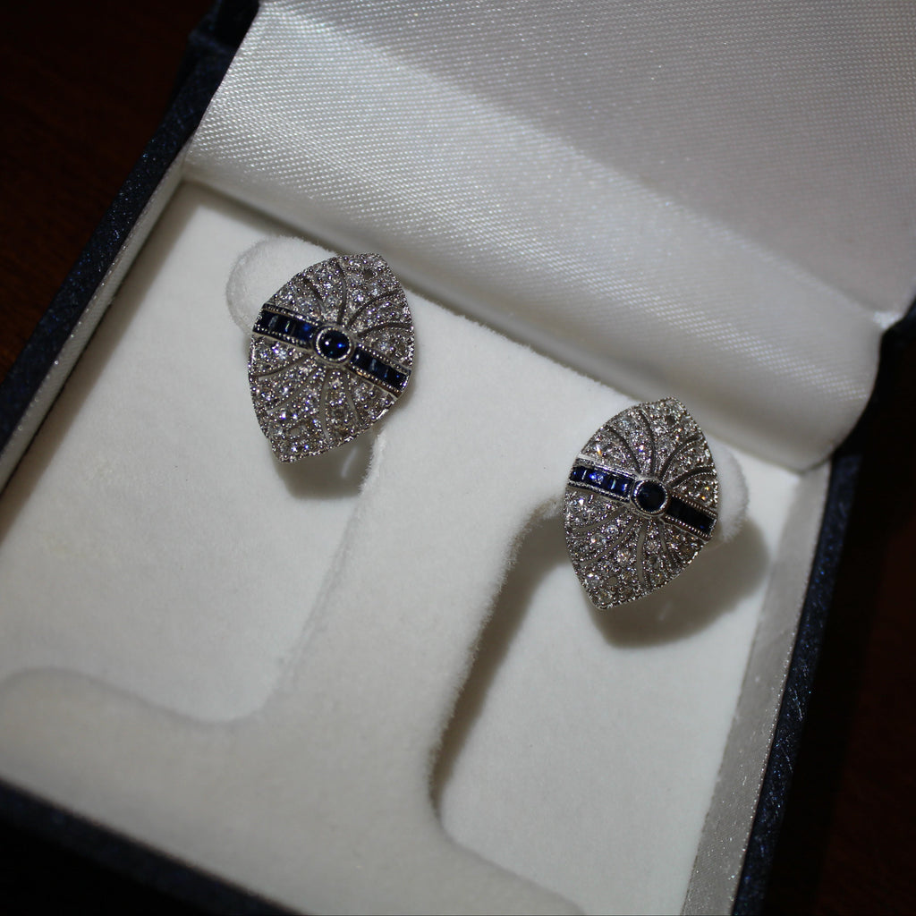 Diamond and Sapphire Earrings