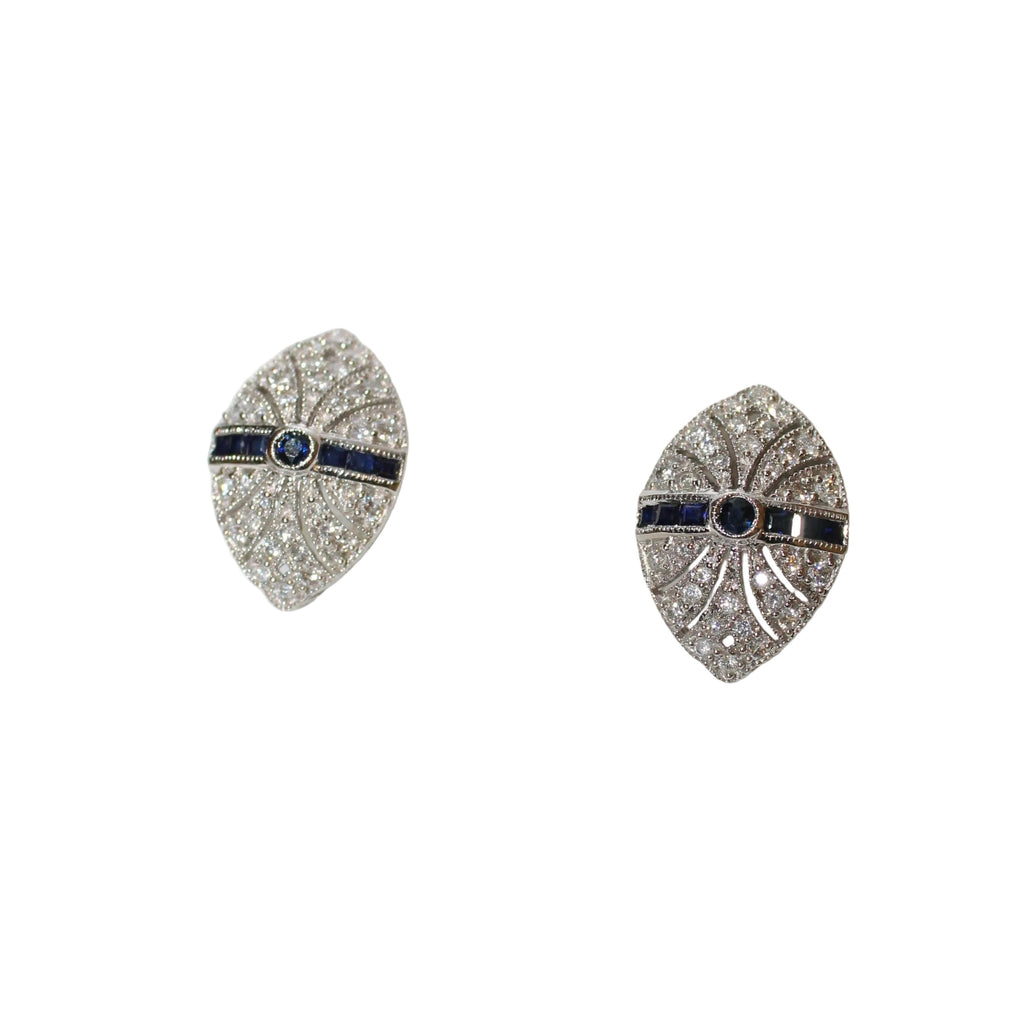 blue sapphire and diamond earrings 