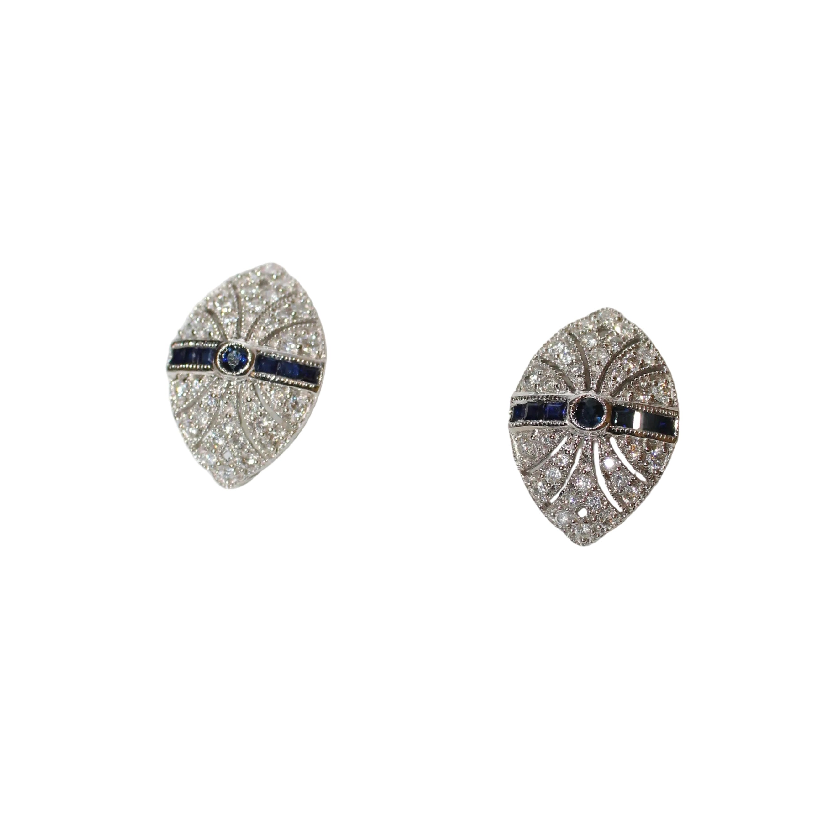blue sapphire and diamond earrings 